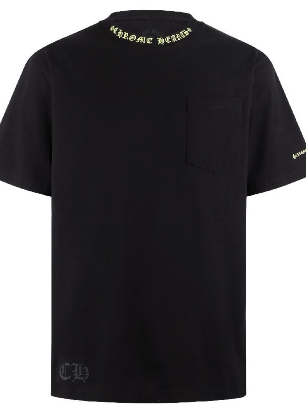 Chrome Hearts Black Neon Neck Script T-Shirt - New